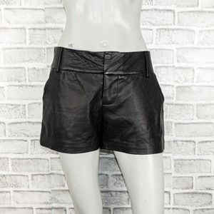 Alice + Olivia Women's the Black Leather Short Shorts Size 2